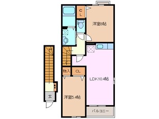 大矢知駅 徒歩13分 2階の物件間取画像